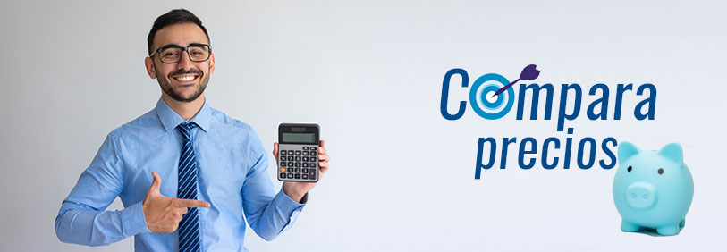 Real estate concept and mortgage concept. Excited man showing dollars and paper maket of house, buying flat, standing over blue background.